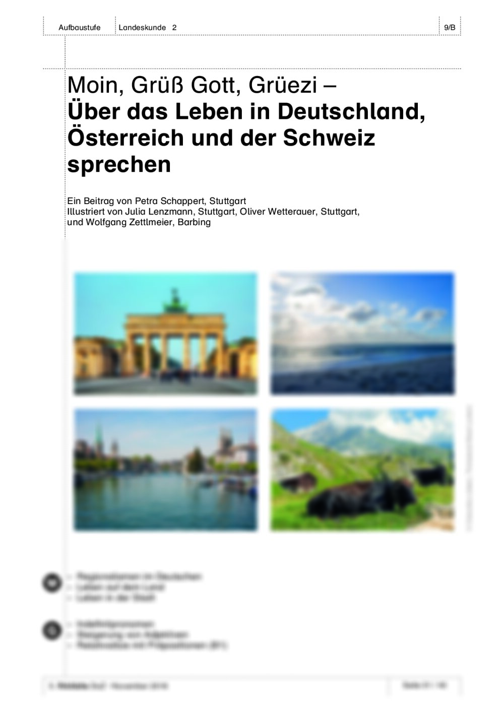 Über das Leben in Deutschland, Österreich und der Schweiz sprechen - Seite 1