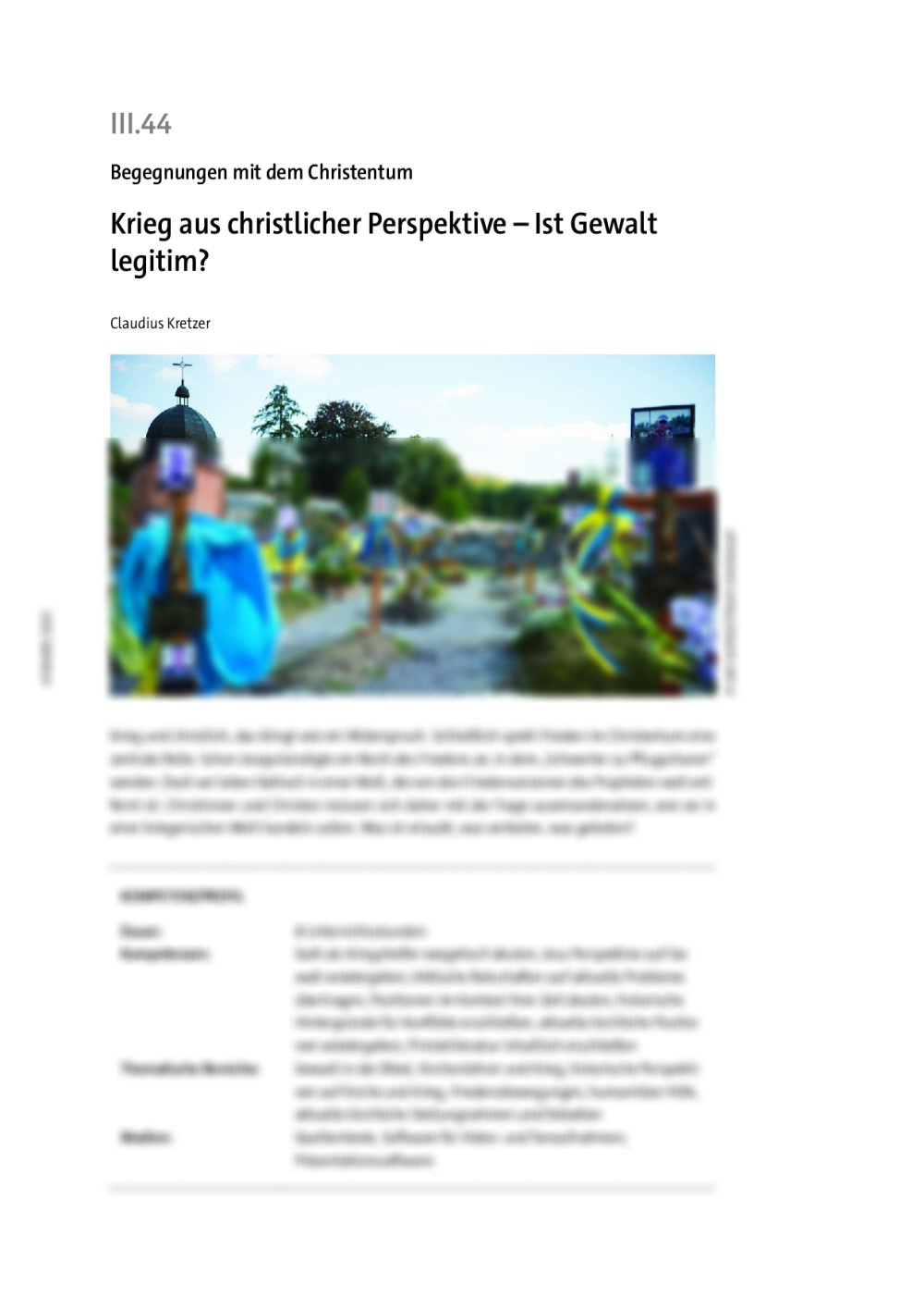 Krieg aus christlicher Perspektive  - Seite 1