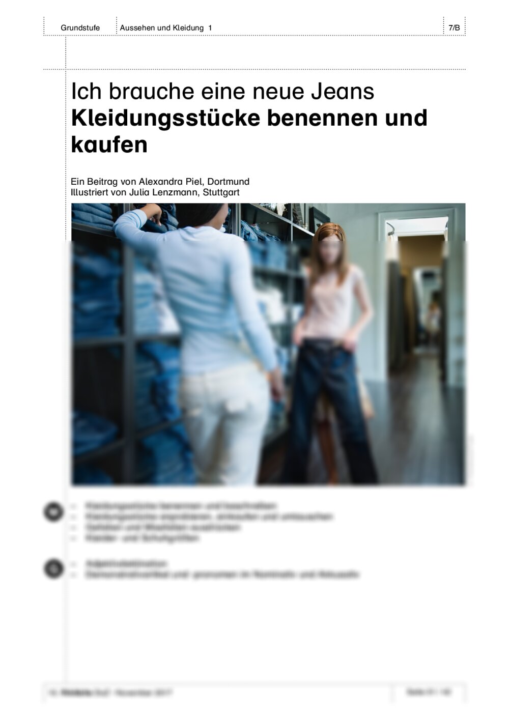 Kleidungsstücke benennen und kaufen - Seite 1