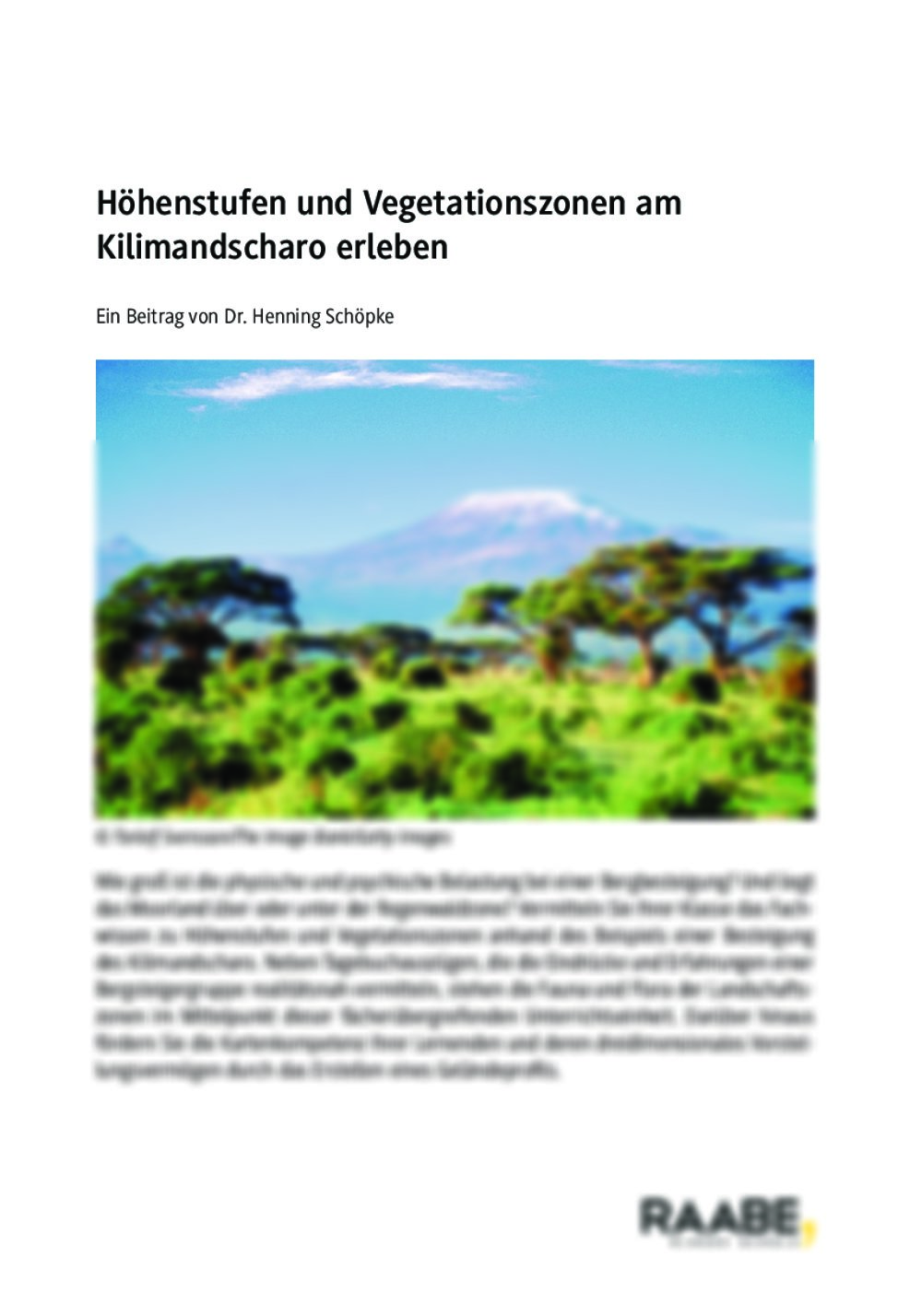 Höhenstufen und Vegetationszonen am Kilimandscharo erleben - Seite 1