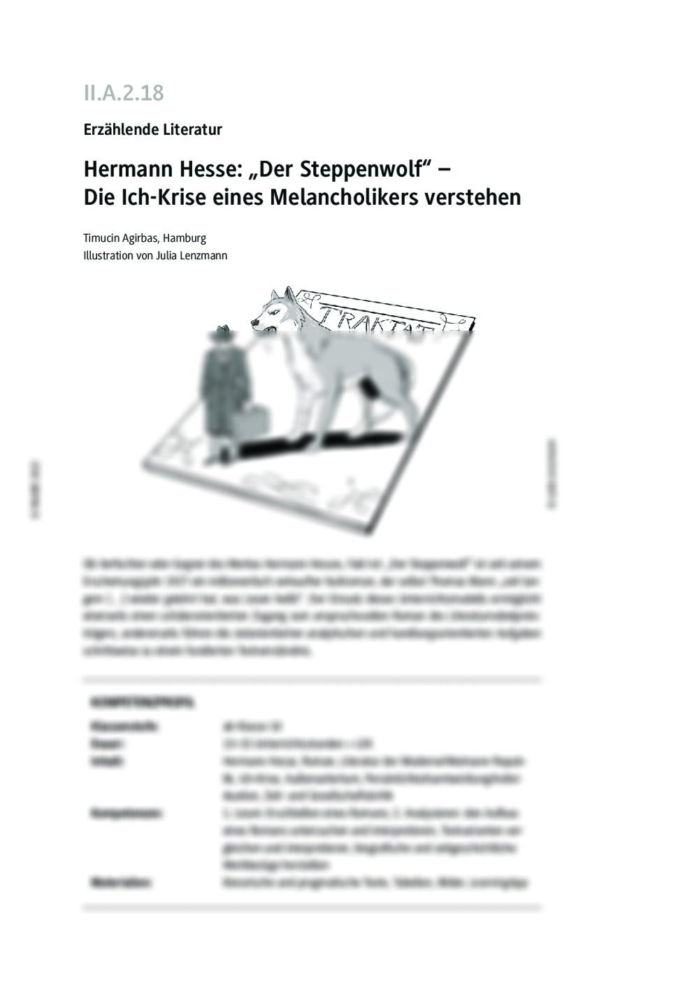 Hermann Hesse: "Der Steppenwolf" - Seite 1