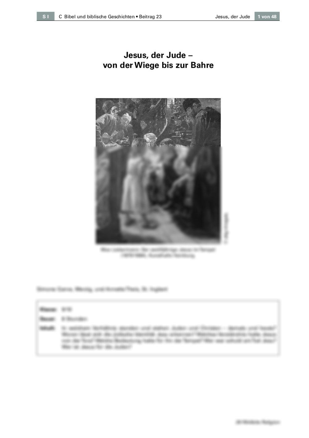 Jesus von der Wiege bis zur Bahre - Seite 1