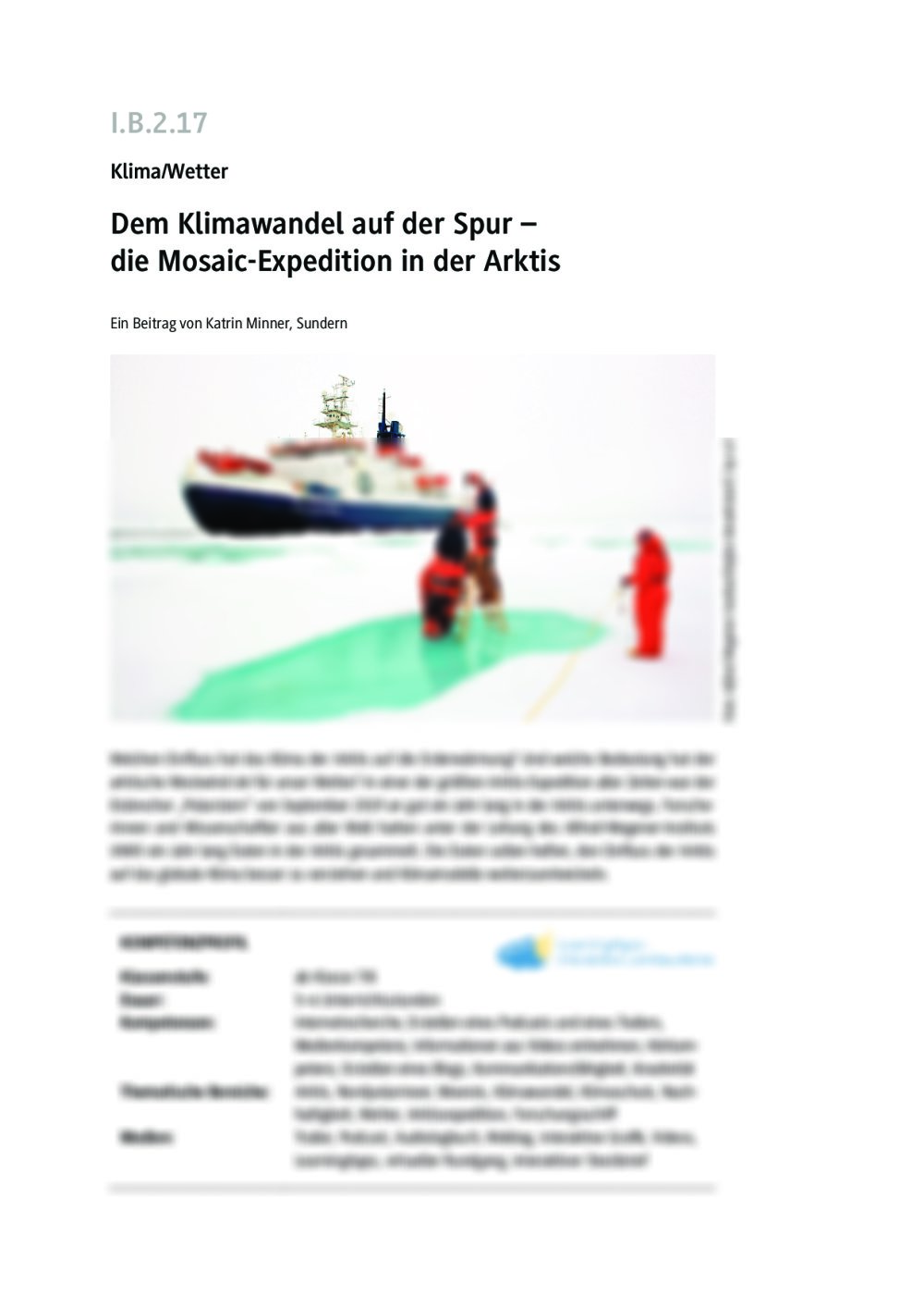 Dem Klimawandel auf der Spur - Seite 1