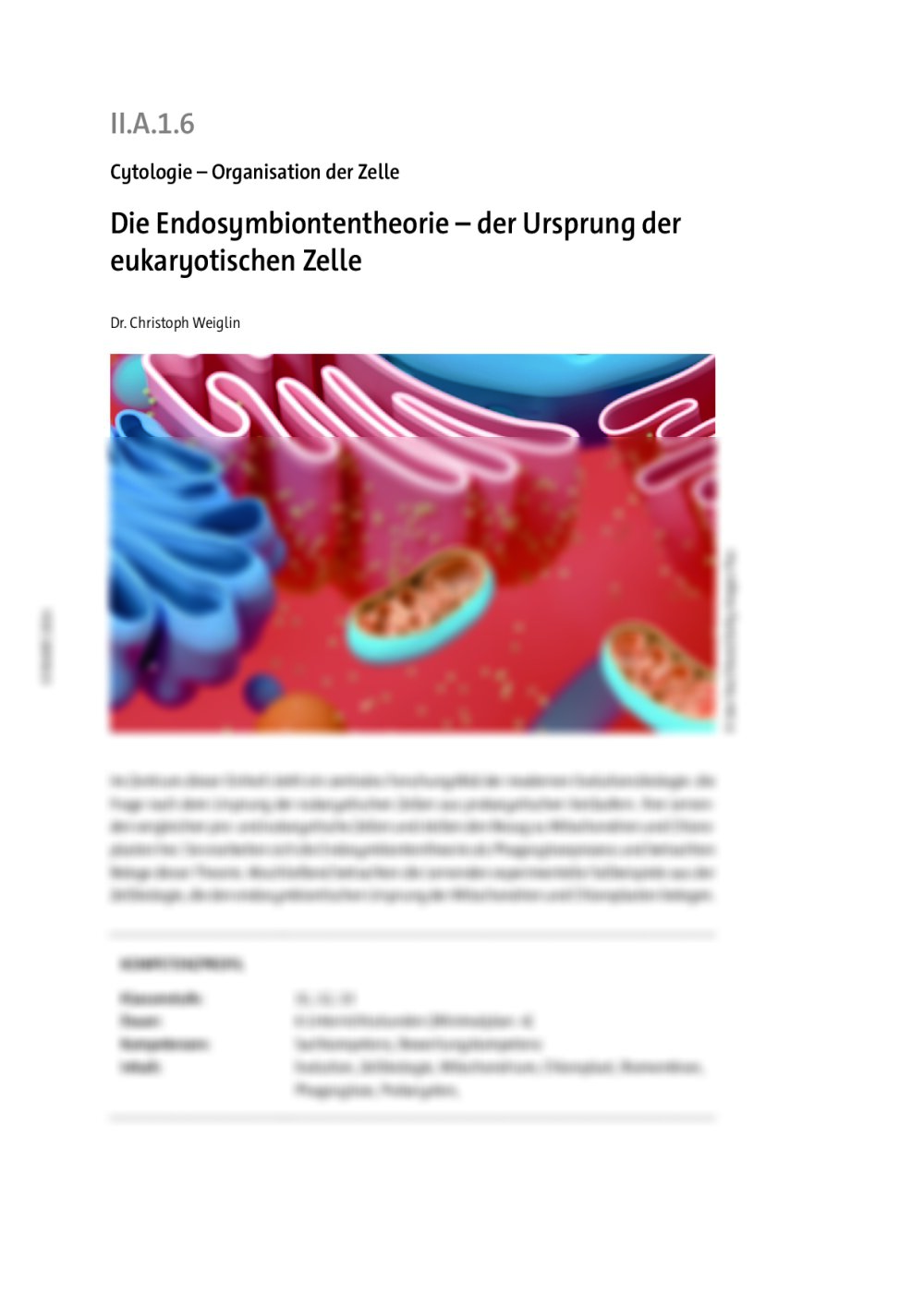 Die Endosymbiontentheorie  - Seite 1