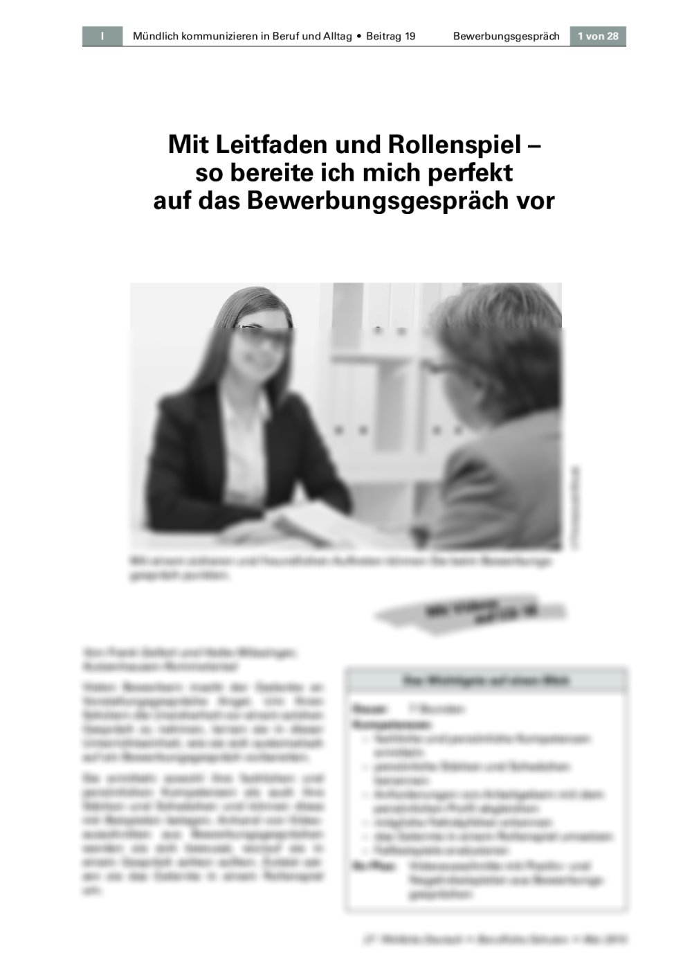 So bereite ich mich perfekt auf das Bewerbungsgespräch vor - Seite 1