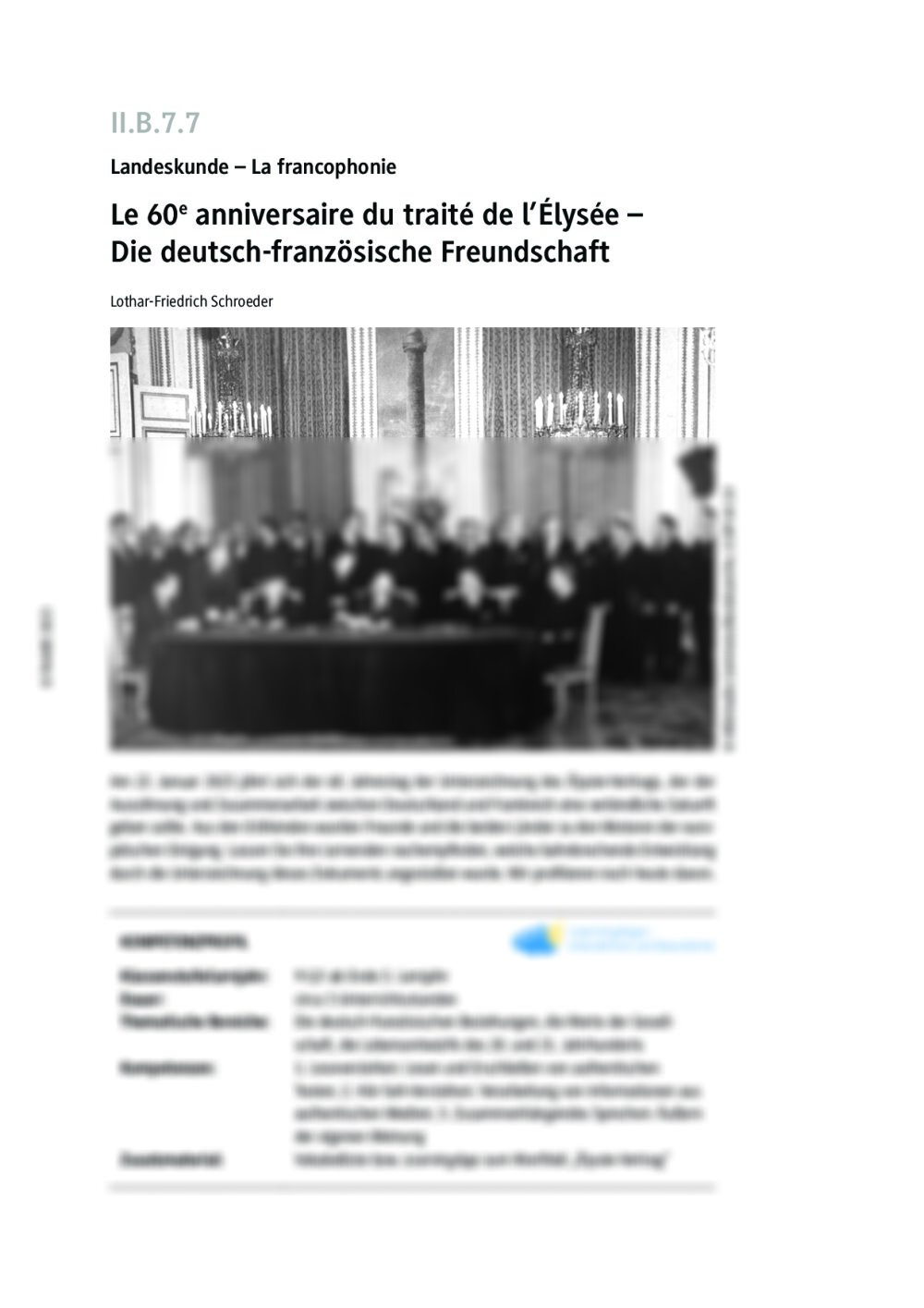 Le 60e anniversaire du traité de l’Élysée  - Seite 1