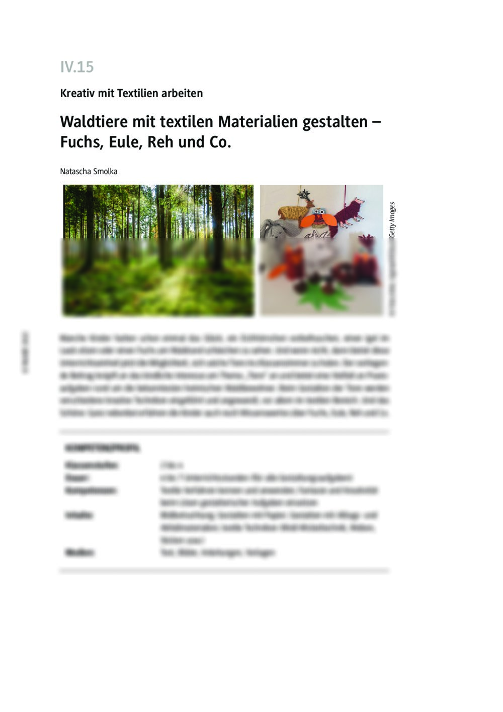 Waldtiere mit textilen Materialien gestalten - Seite 1