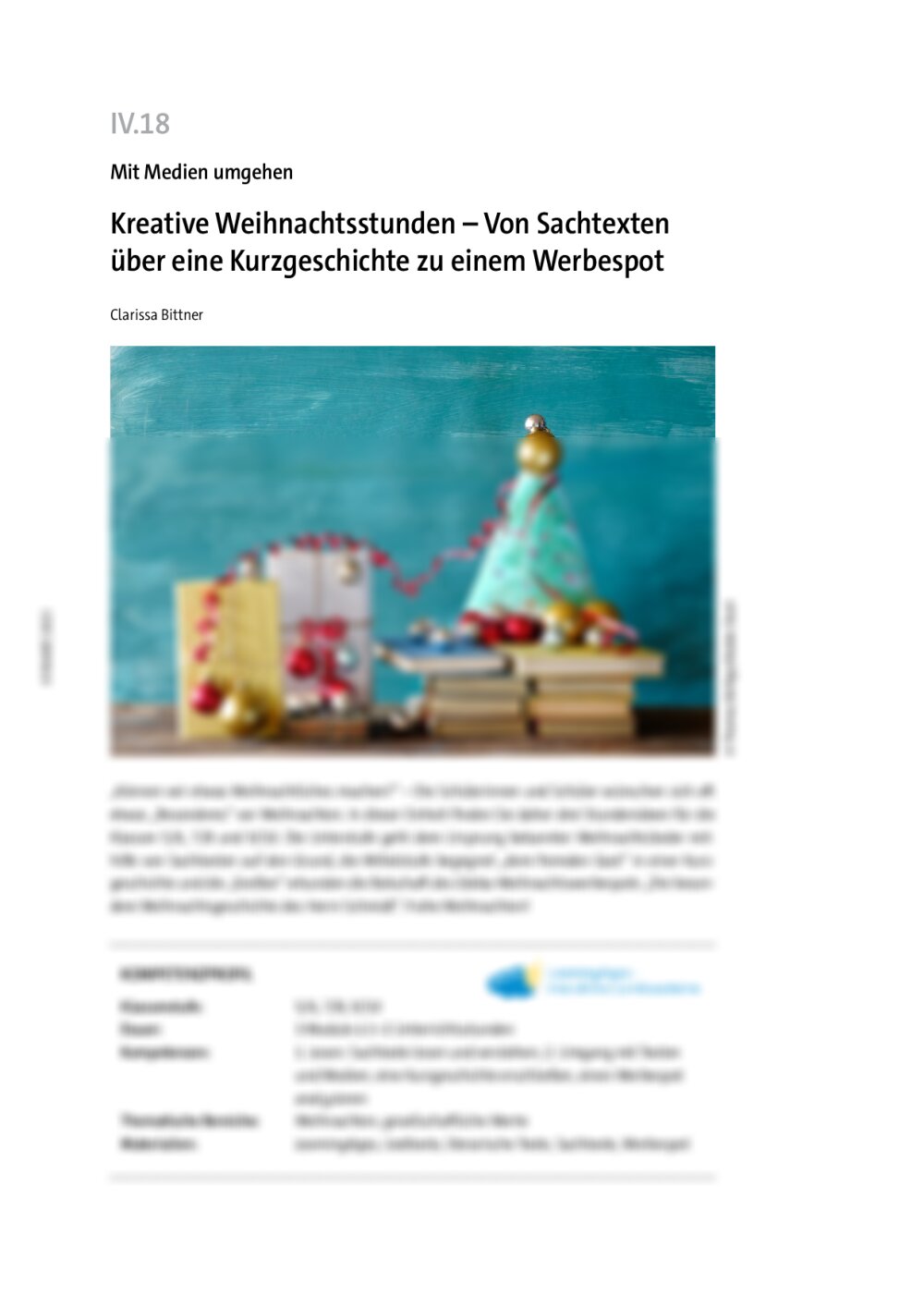 Kreative Weihnachtsstunden - Seite 1