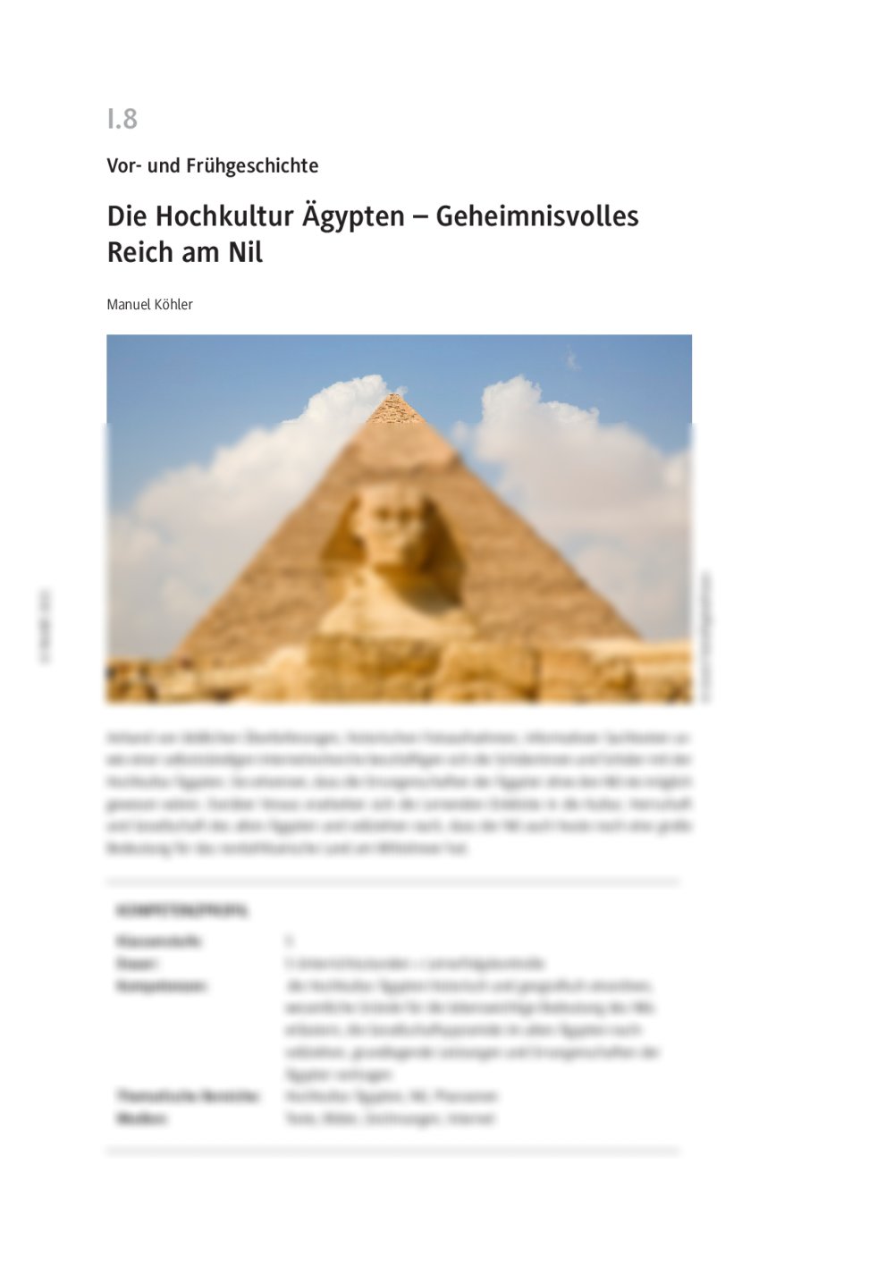 Die Hochkultur Ägypten - Seite 1