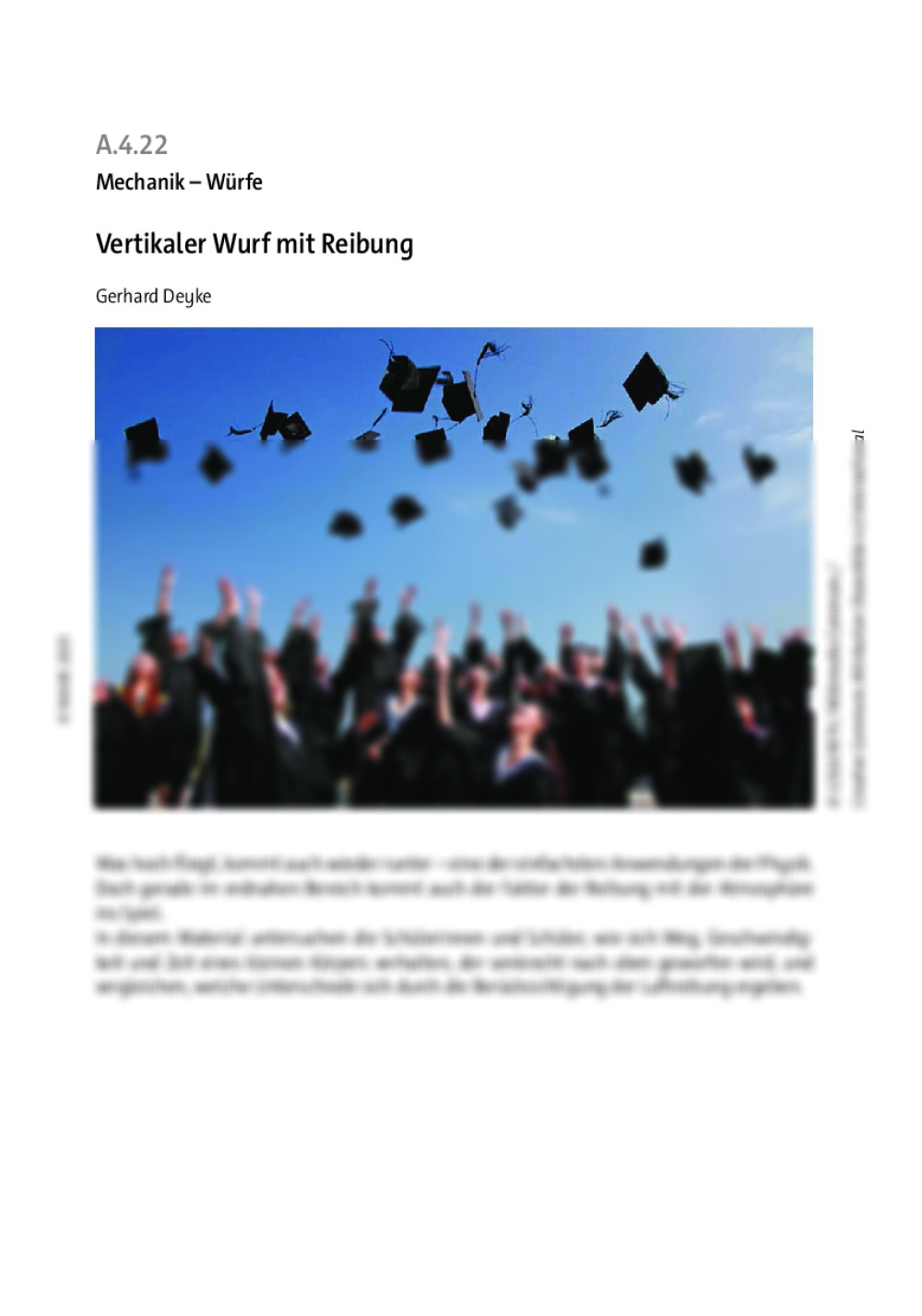 Vertikaler Wurf mit Reibung - Seite 1