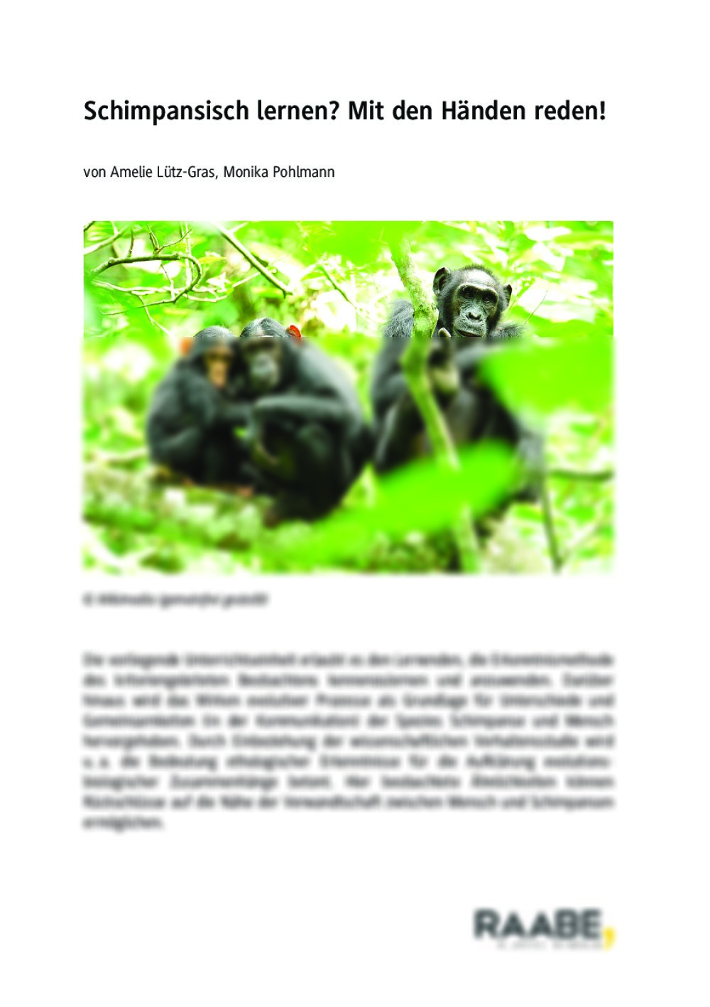 Die Sprache der Schimpansen - Seite 1