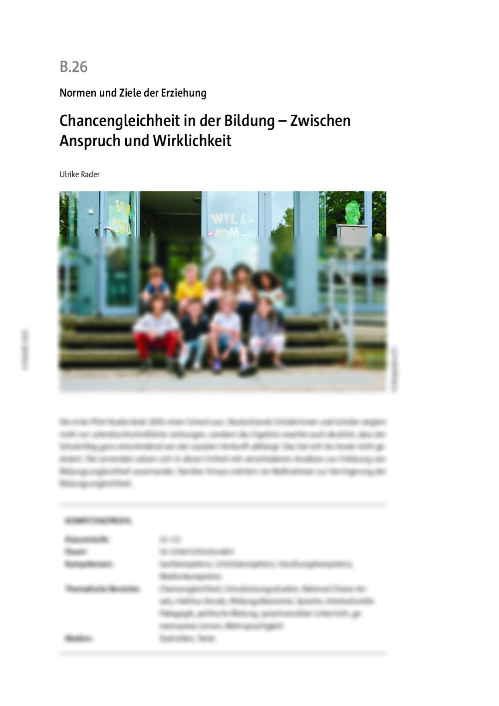 Chancengleichheit in der Bildung - Seite 1
