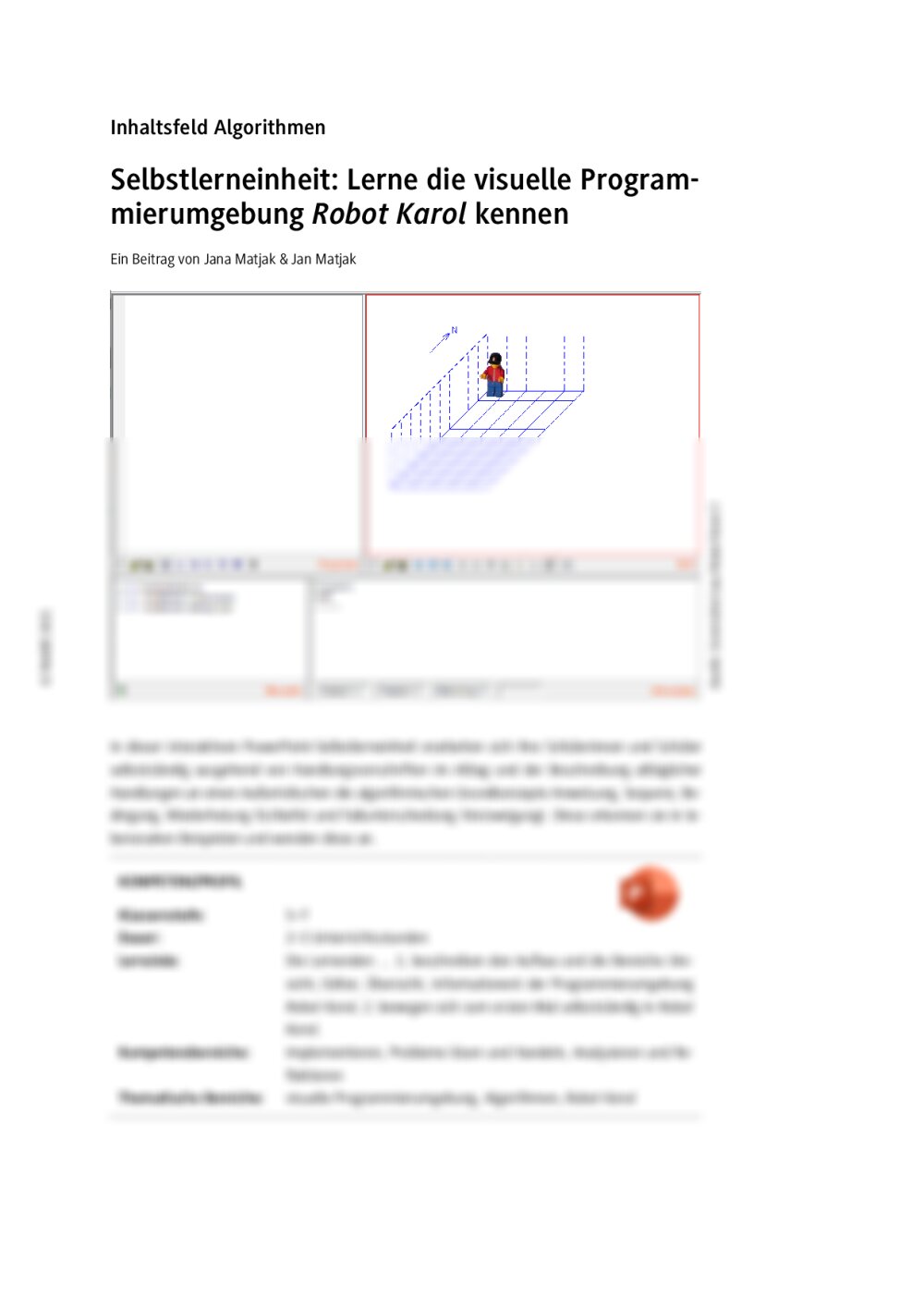 Selbstlerneinheit: Lerne Robot Karol kennen - Seite 1