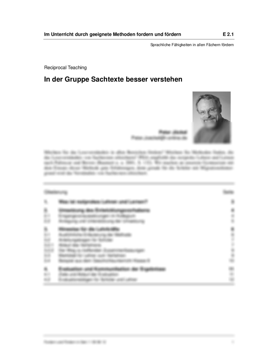 Reciprocal Teaching in der Grundschule - Seite 1