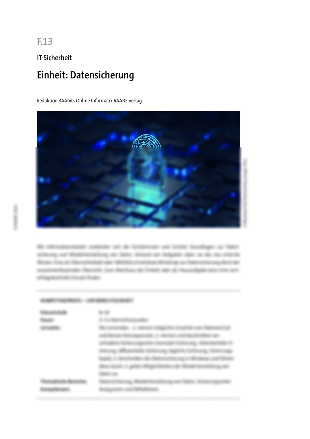 Einheit: Datensicherung - Seite 1