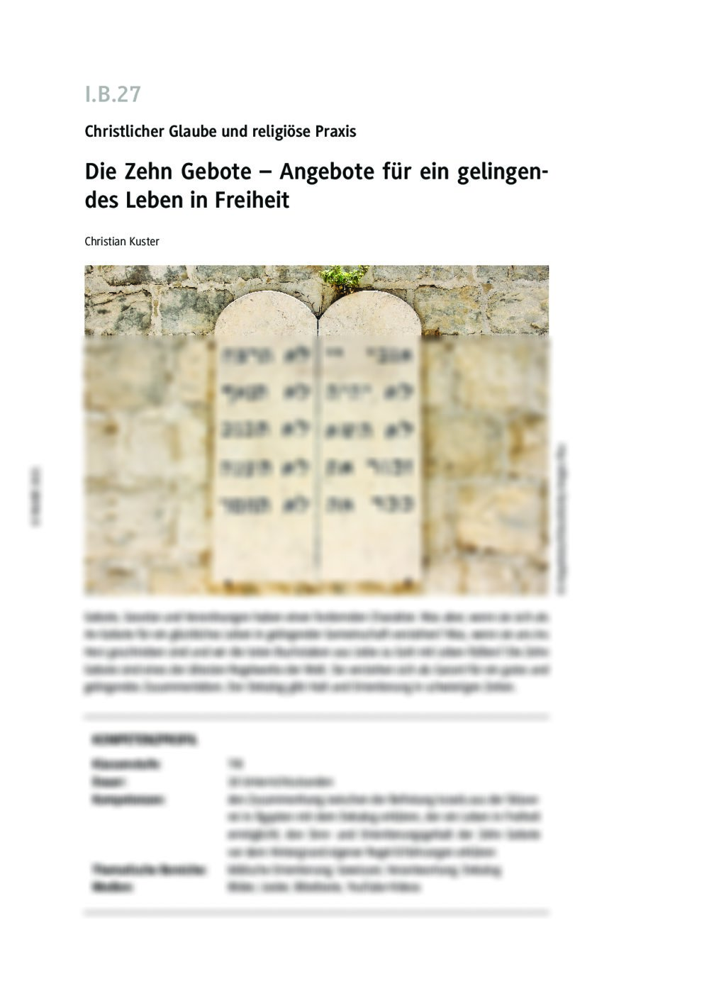 Die Zehn Gebote - Seite 1