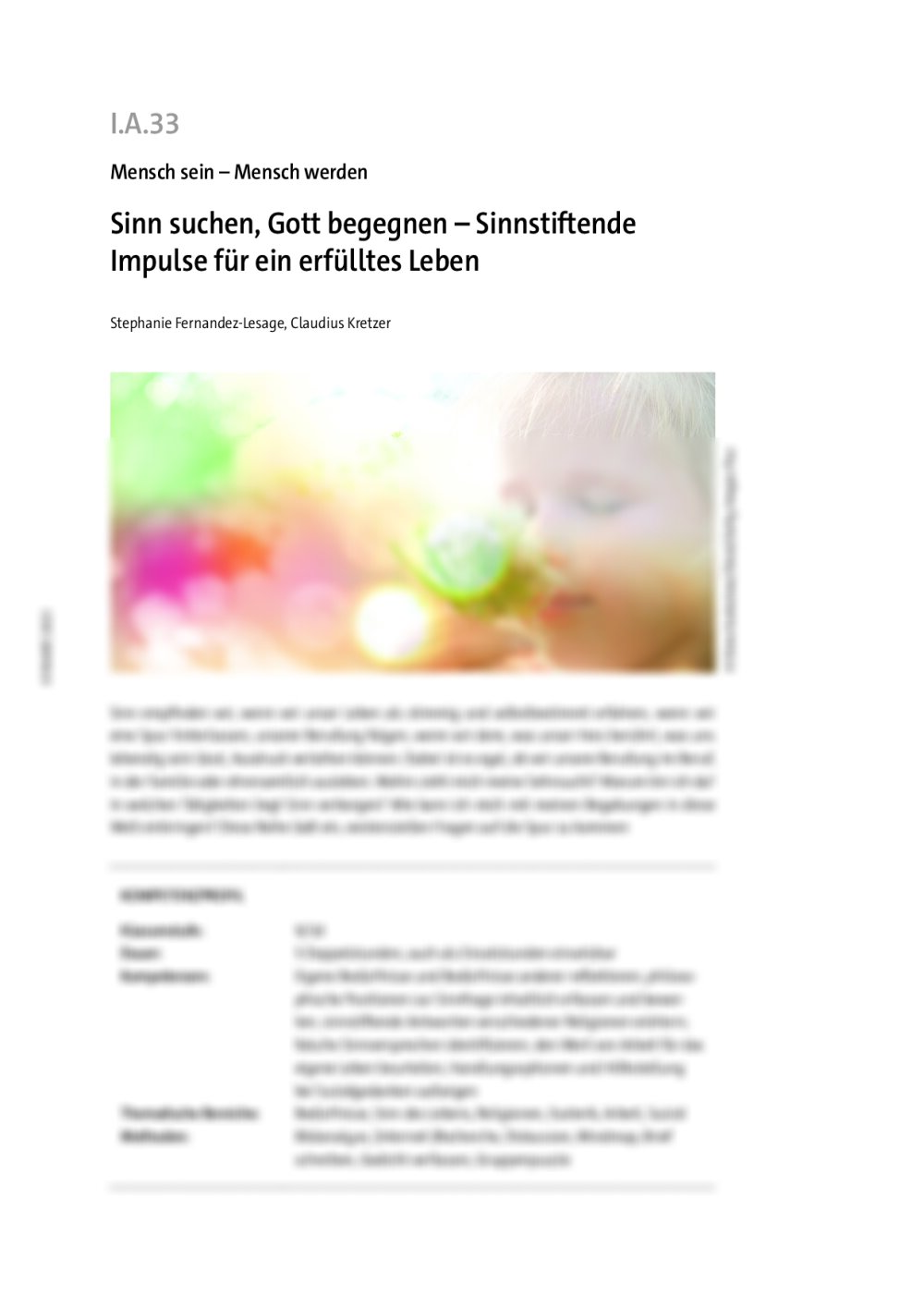 Sinn suchen, Gott begegnen - Seite 1