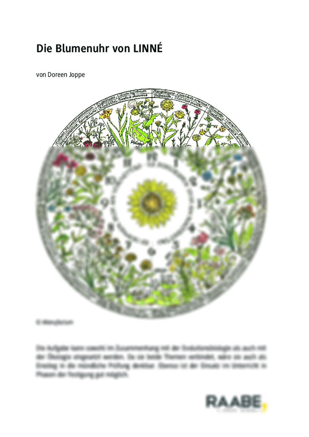 Die Blumenuhr von Linné - Seite 1
