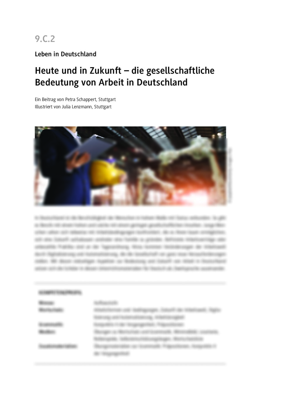 Heute und in Zukunft: die gesellschaftliche Bedeutung von Arbeit in Deutschland - Seite 1