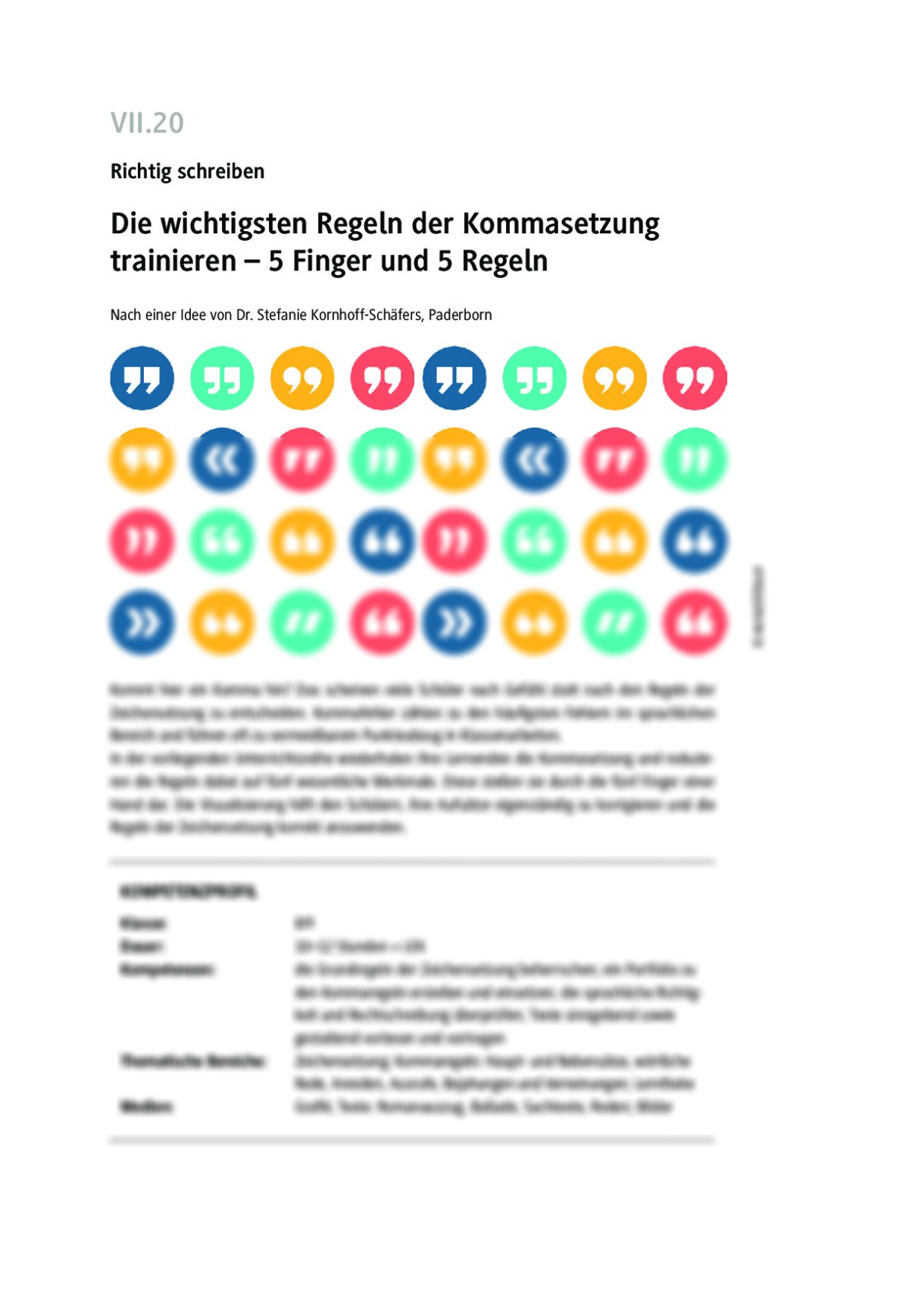 Die wichtigsten Regeln der Kommasetzung trainieren - Seite 1