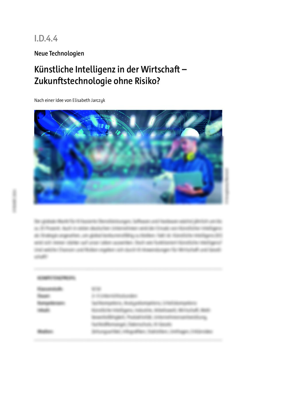 Künstliche Intelligenz in der Wirtschaft  - Seite 1