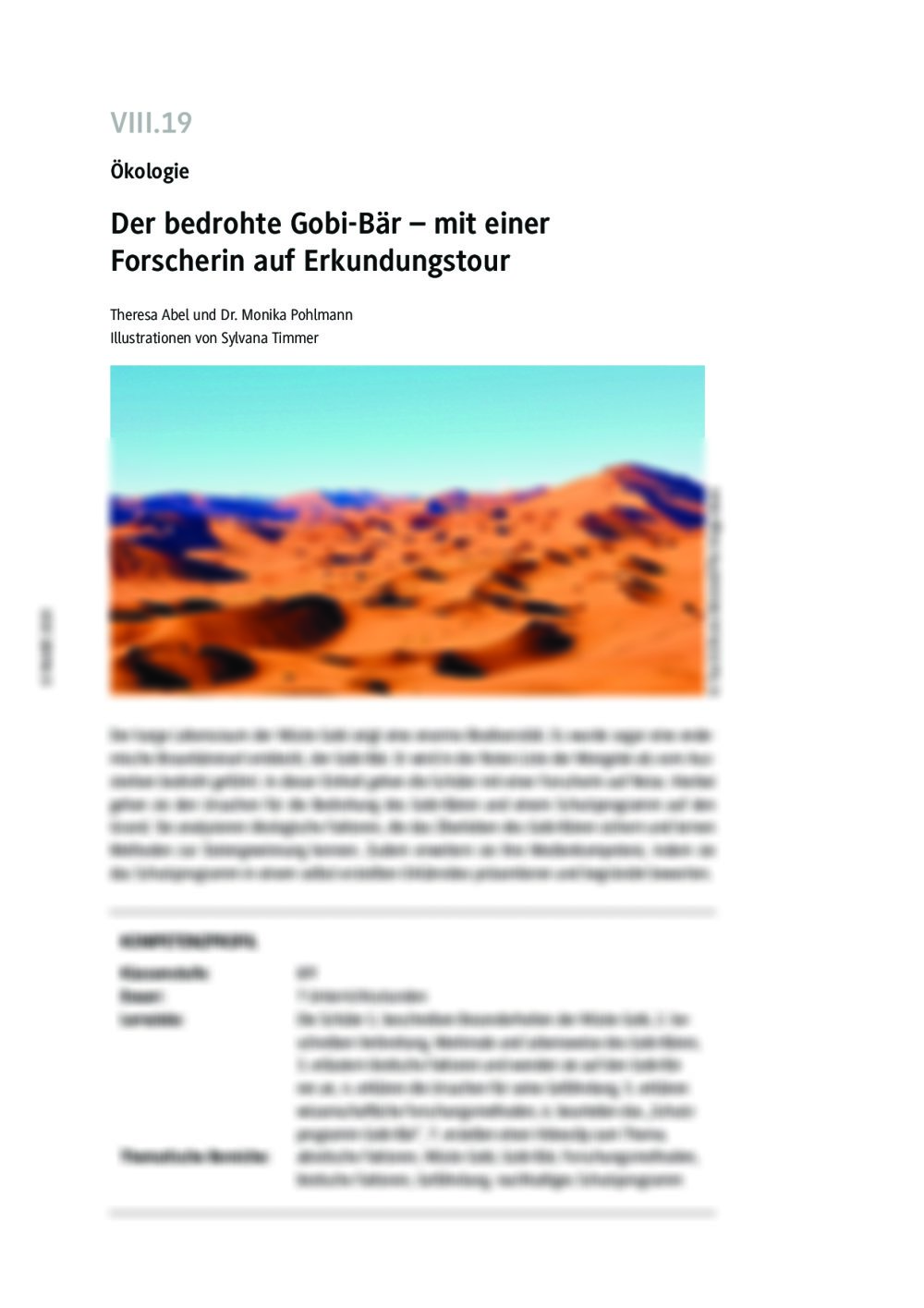 Der bedrohte Gobi-Bär - Seite 1