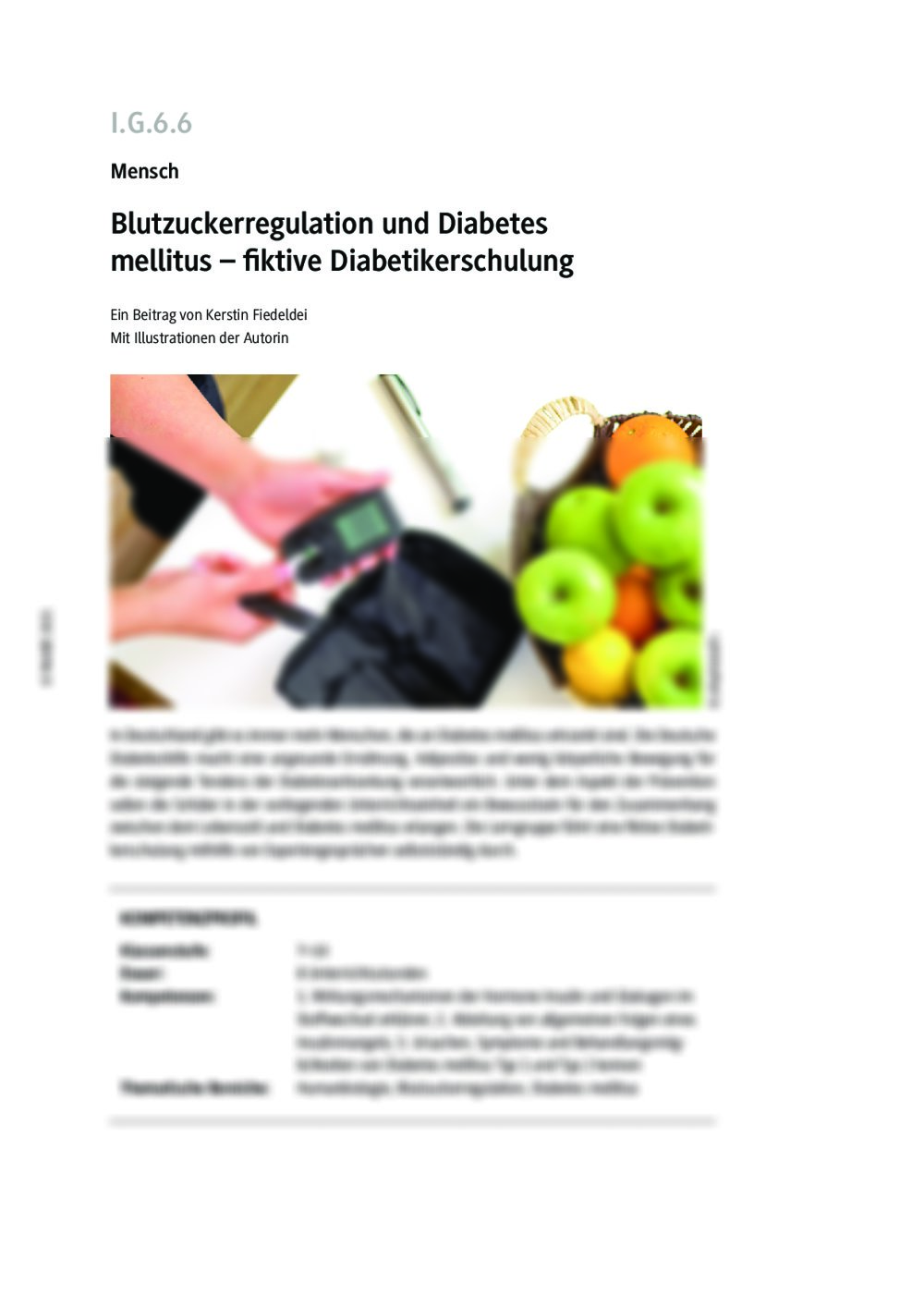 Blutzuckerregulation und Diabetes mellitus - Seite 1