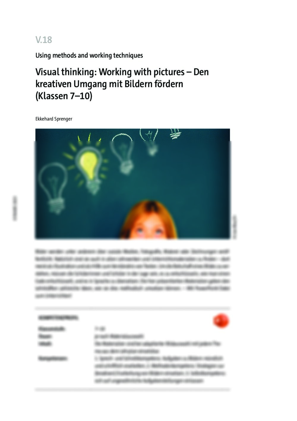 Visual thinking: Working with pictures  - Seite 1