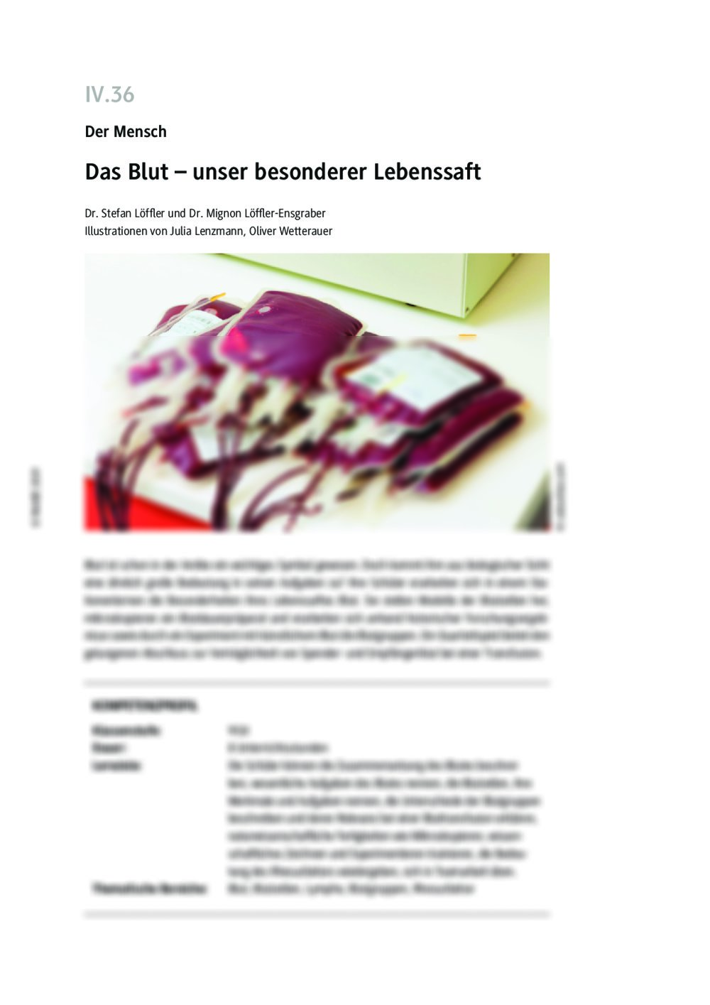 Das Blut und seine Besonderheiten - Seite 1