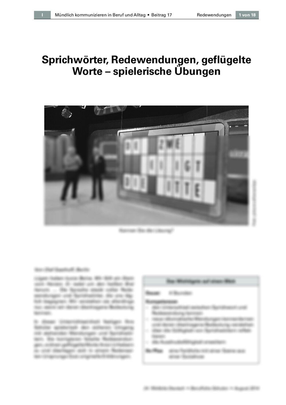 Sprichwörter, Redewendungen, geflügelte Worte - Seite 1