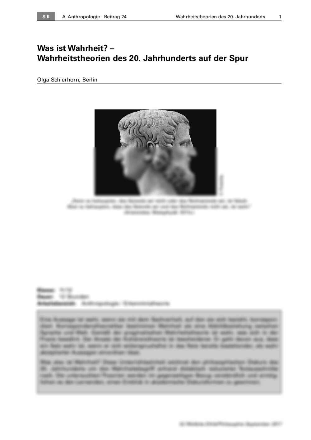 Wahrheitstheorien des 20. Jahrhunderts auf der Spur - Seite 1