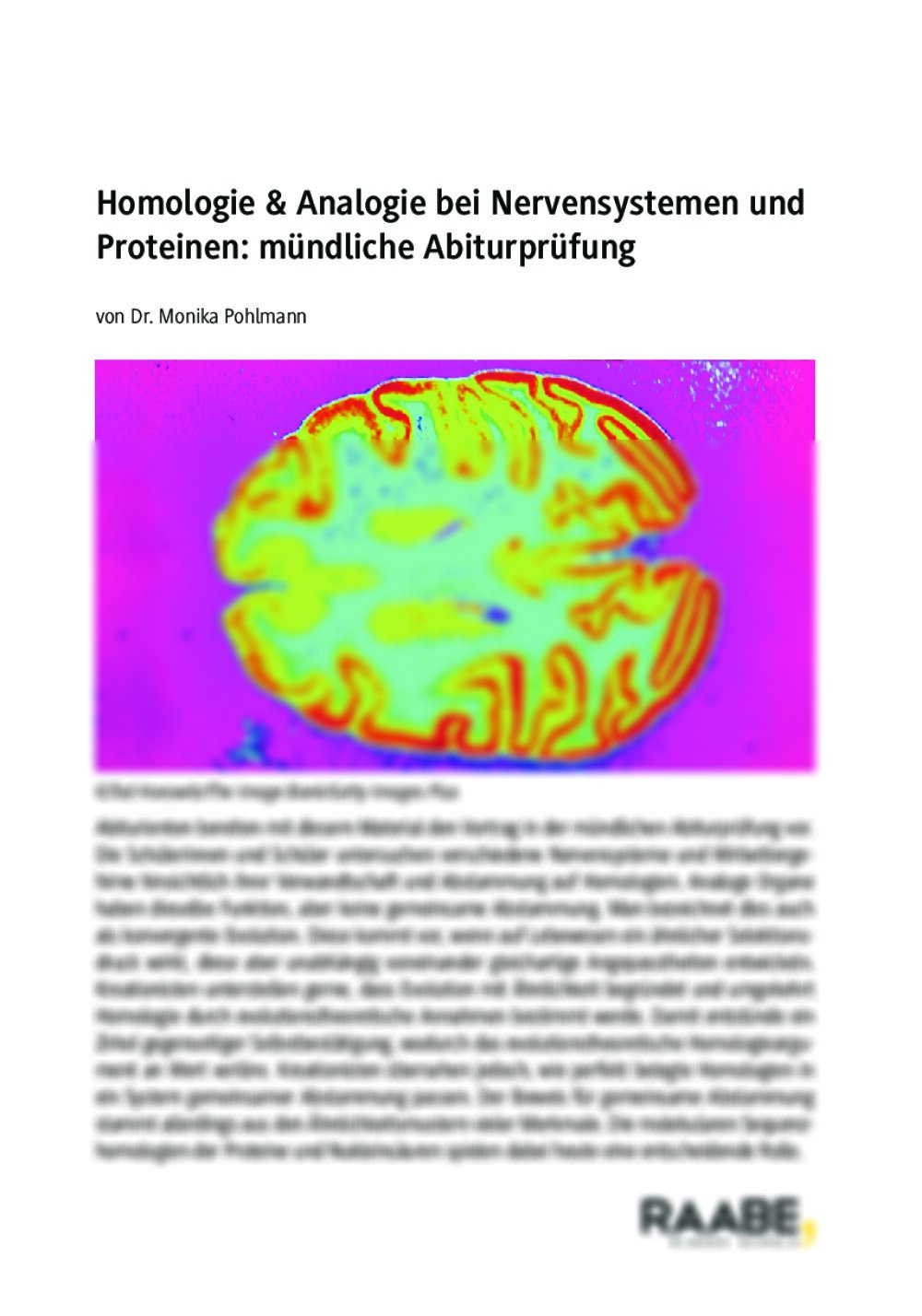 Homologie & Analogie bei Nervensystemen und Proteinen: mündliches Abitur - Seite 1