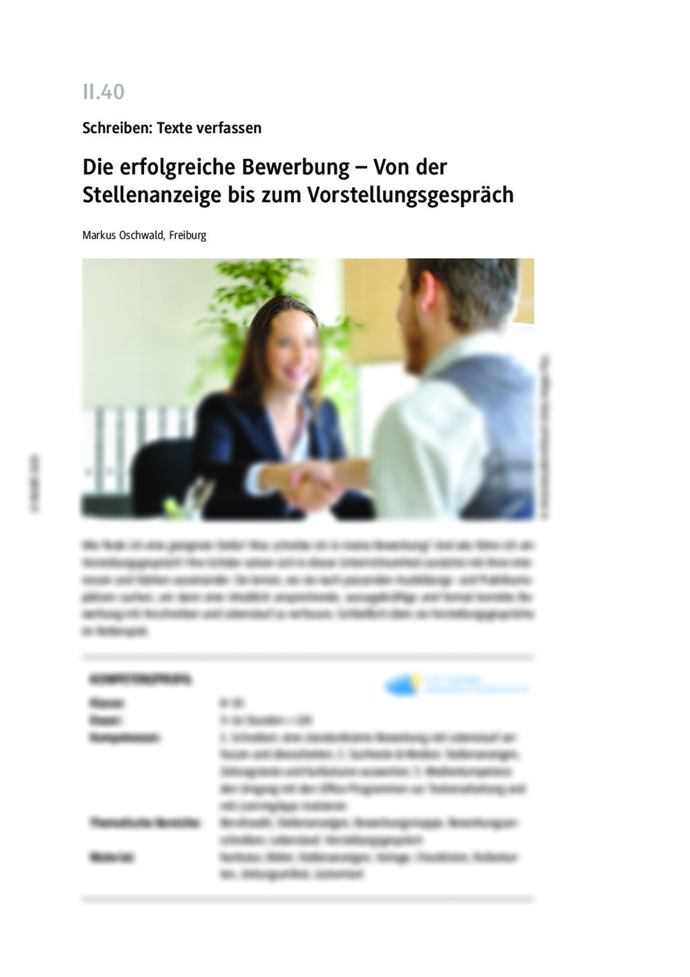 Die erfolgreiche Bewerbung - Seite 1