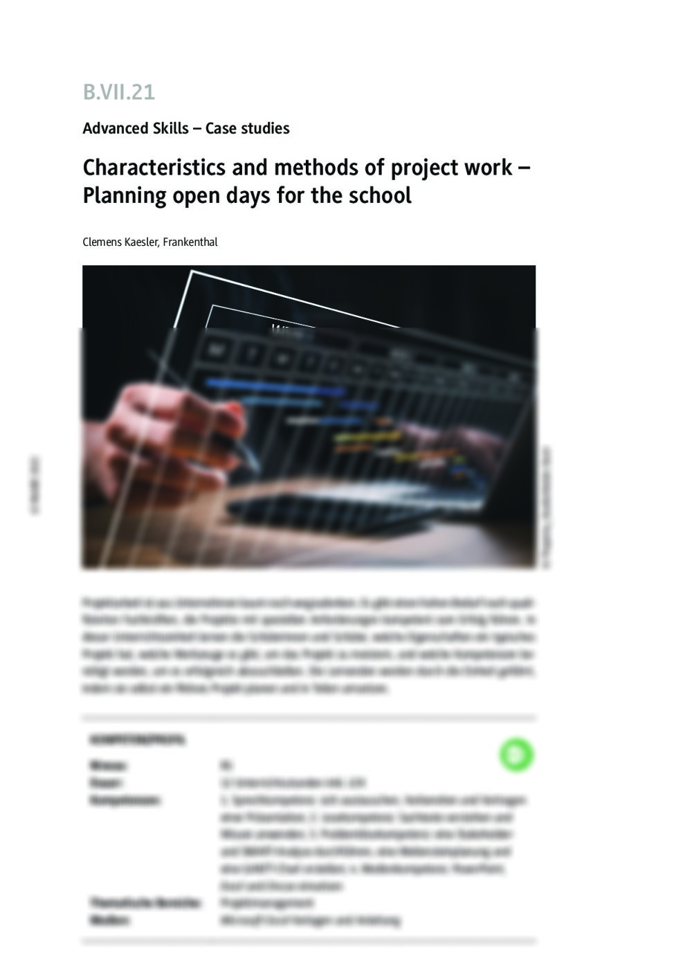 Characteristics and methods of project work - Seite 1