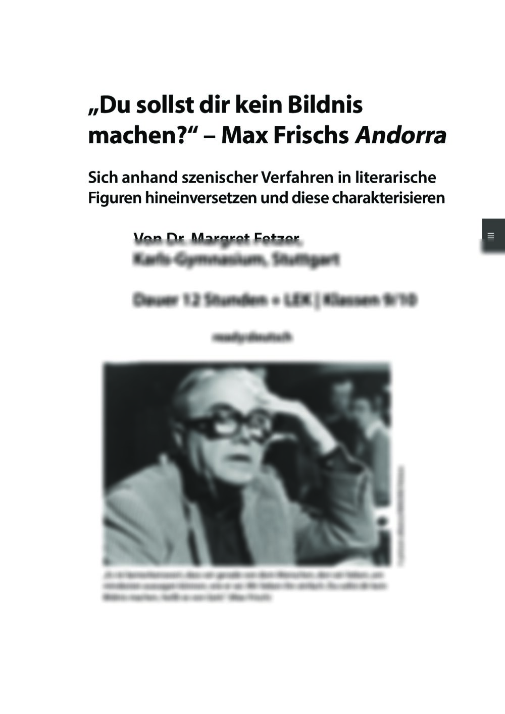 "Andorra" von Max Frisch - Seite 1