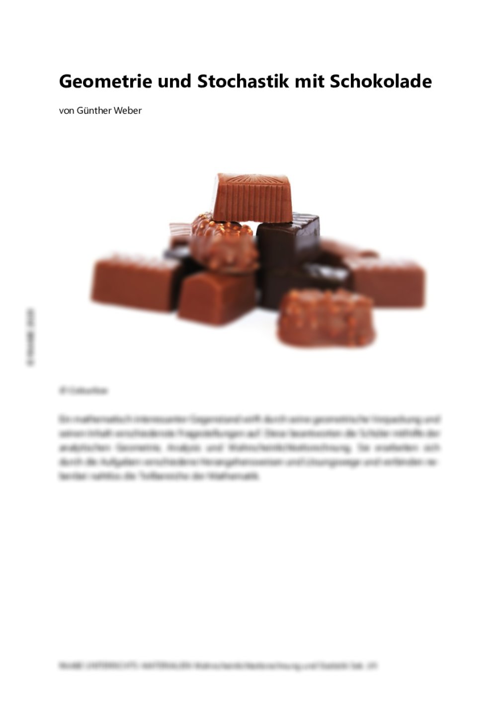 Geometrie und Stochastik mit Schokolade - Seite 1