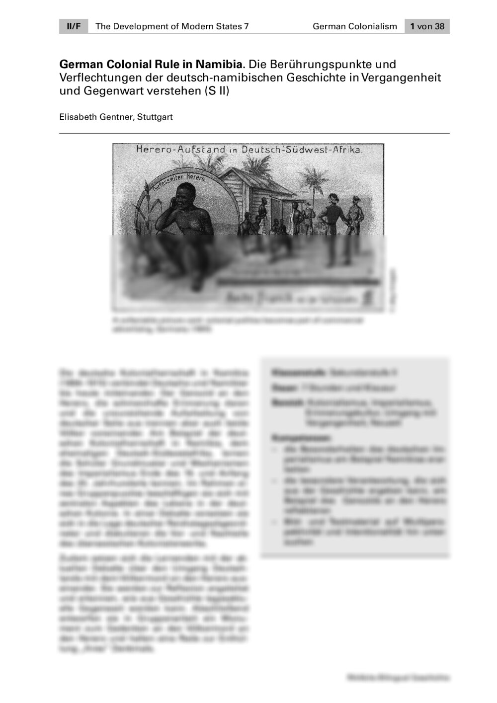 Die Berührungspunkte und Verflechtungen der deutsch-namibischen Geschichte in Vergangenheit und Gegenwart - Seite 1