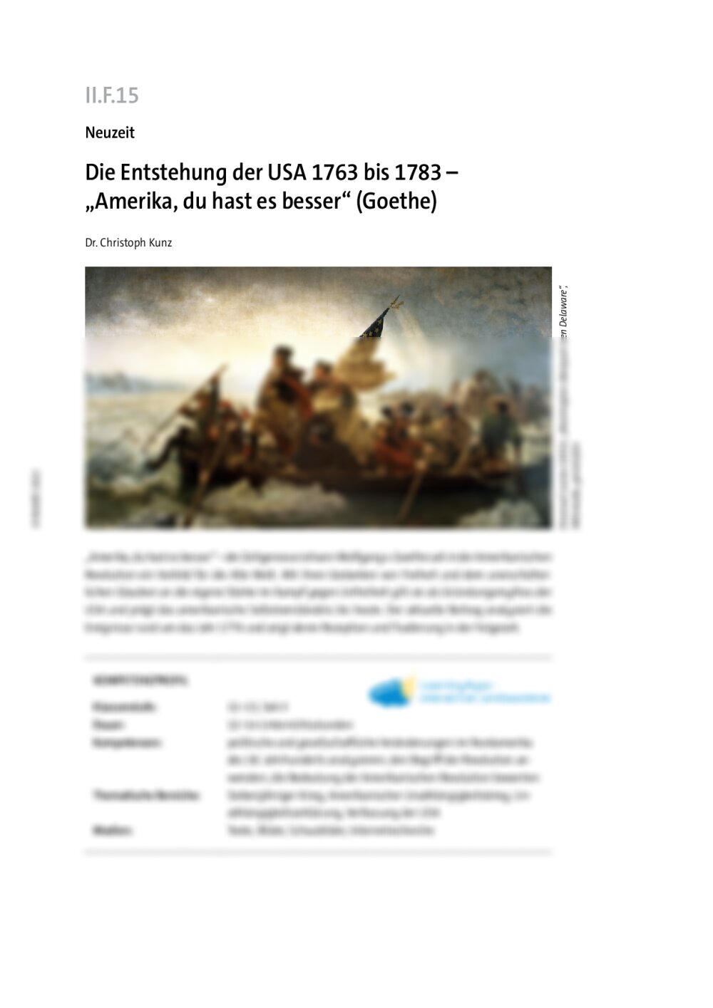 Die Entstehung der USA 1763 bis 1783 - Seite 1