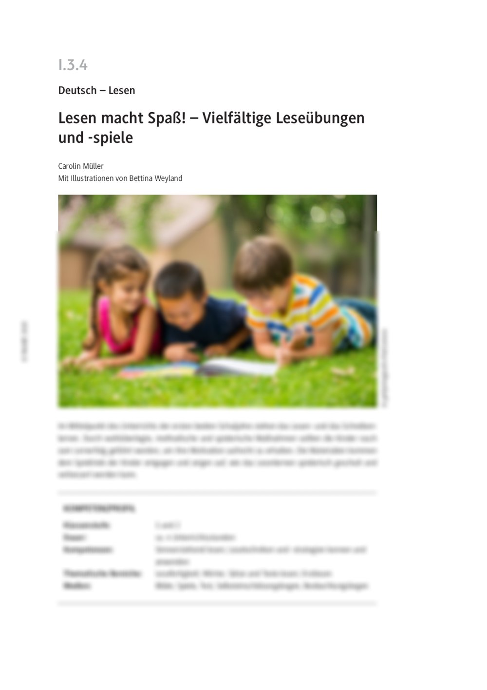 Vielfältige Leseübungen und -spiele - Seite 1