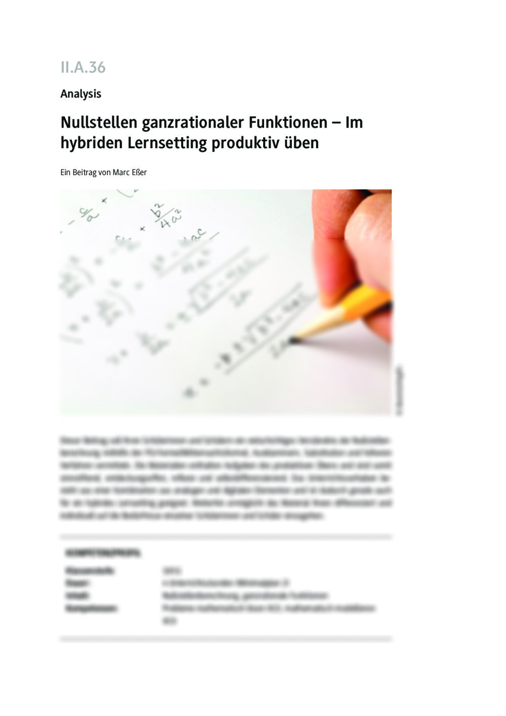 Nullstellen ganzrationaler Funktionen - Seite 1