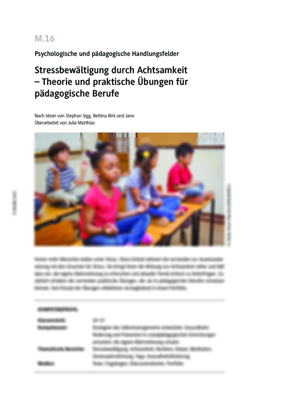 Stressbewältigung durch Achtsamkeit - Seite 1