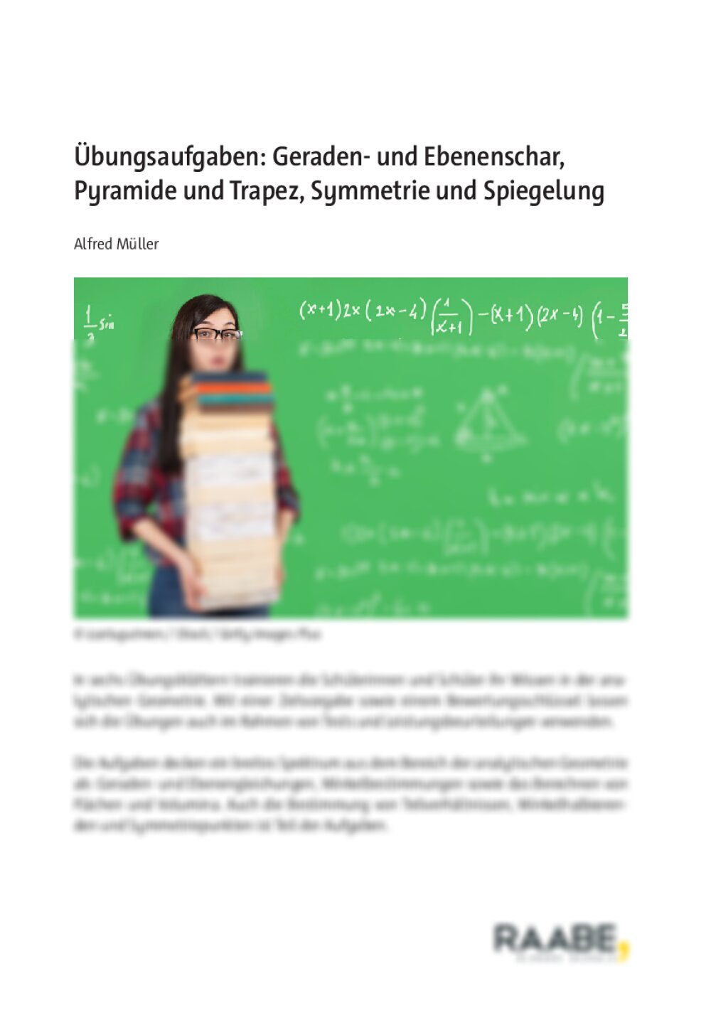 Übungsaufgaben: Geraden- und Ebenenschar, Pyramide und Trapez, Symmetrie und Spiegelung - Seite 1