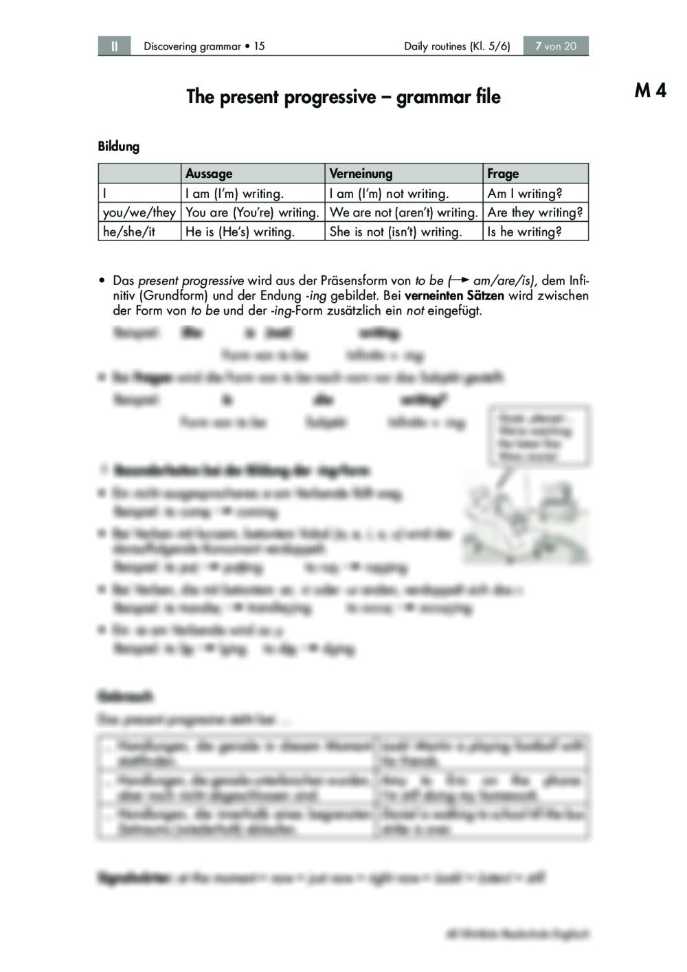 übungen Zu Present Simple Und Present Progressive Simple present und present progressive binnendifferenziert trainieren