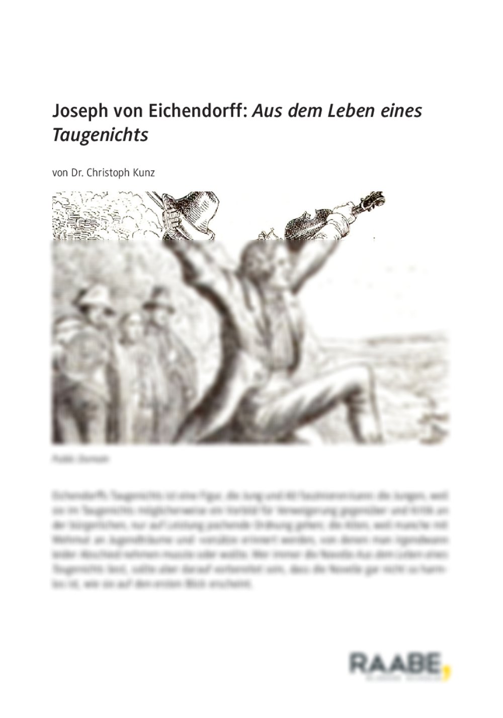 Joseph von Eichendorff: Aus dem Leben eines Taugenichts - Seite 1