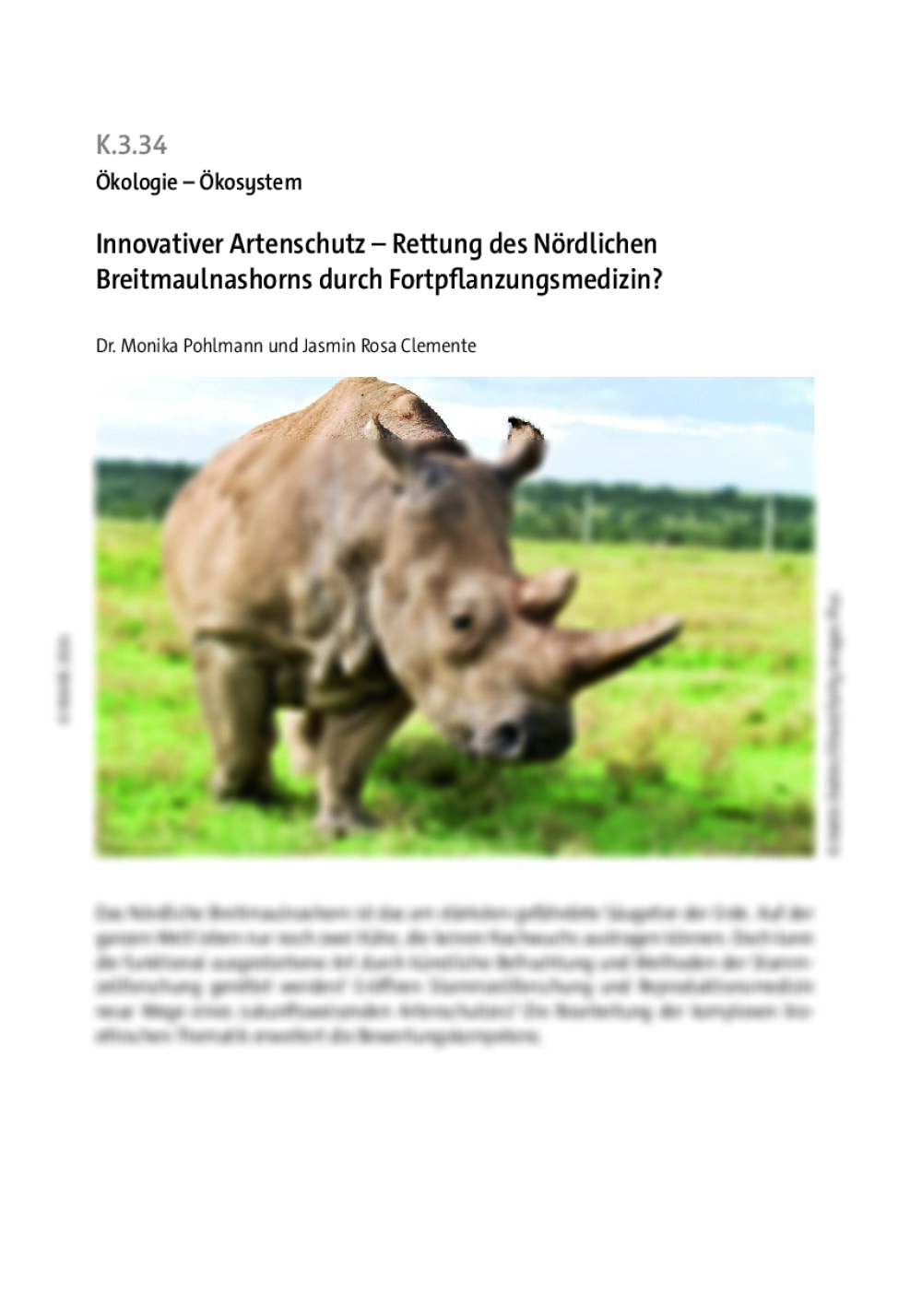 Innovativer Artenschutz - Seite 1