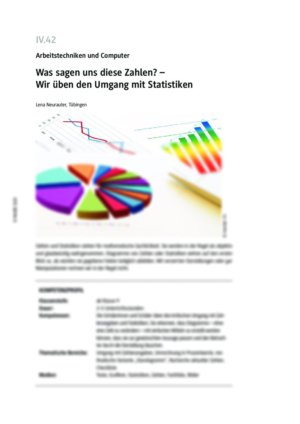 Wir üben den Umgang mit Statistiken - Seite 1