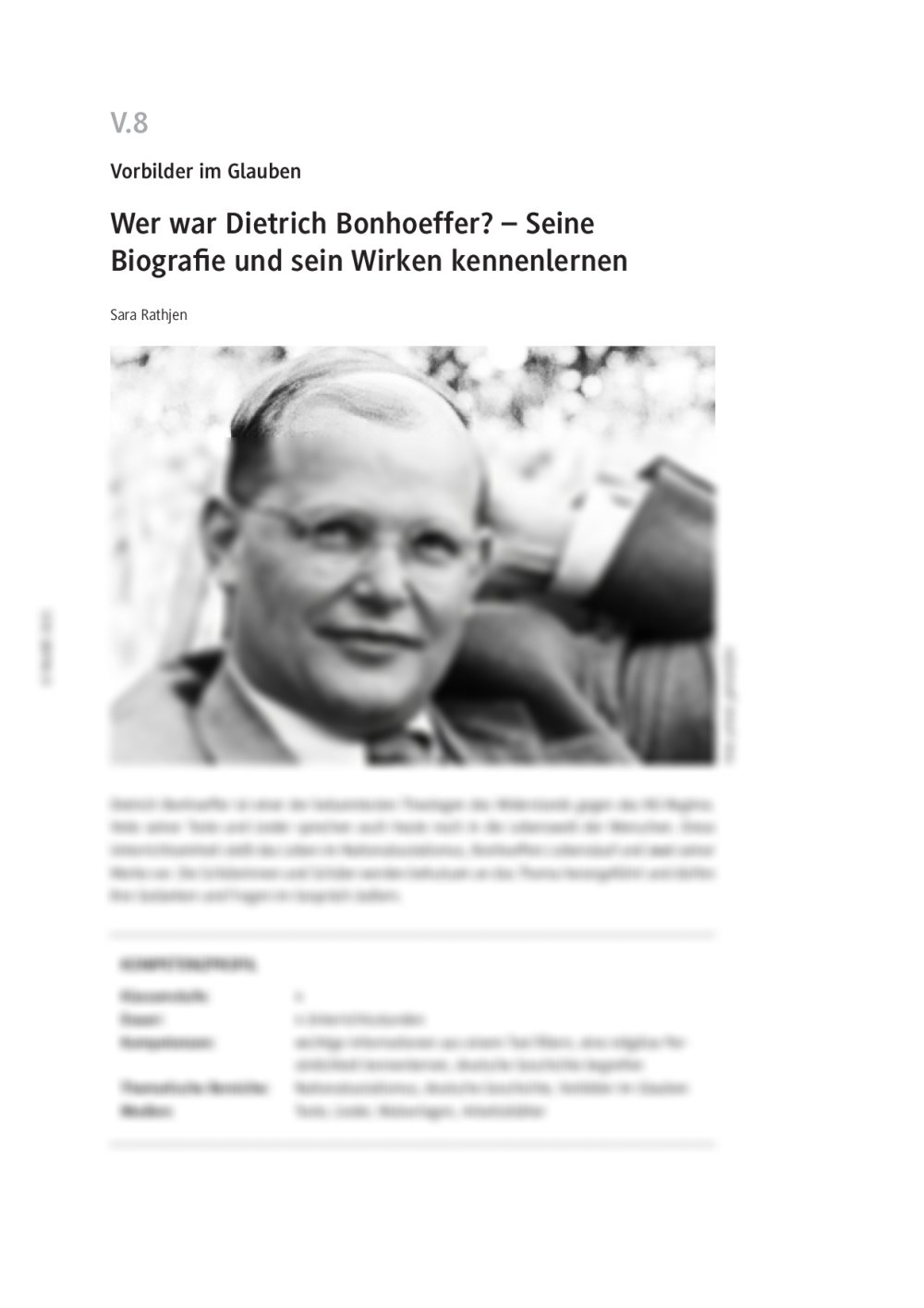 Wer war Dietrich Bonhoeffer? - Seite 1
