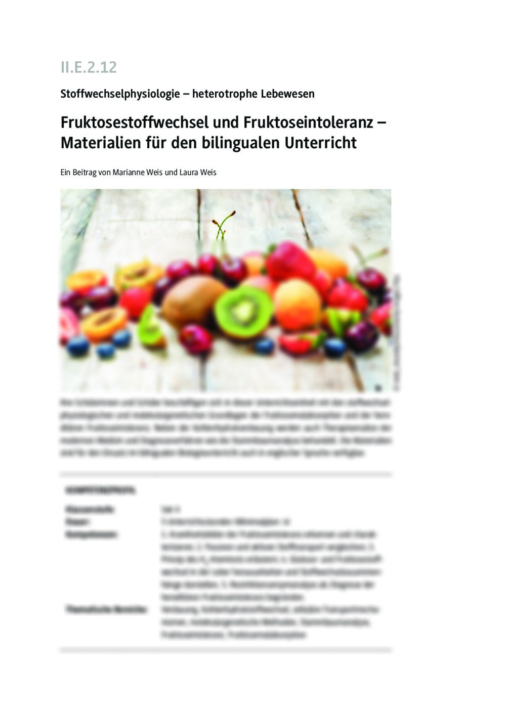 Fruktosestoffwechsel und Fruktoseintoleranz - Seite 1