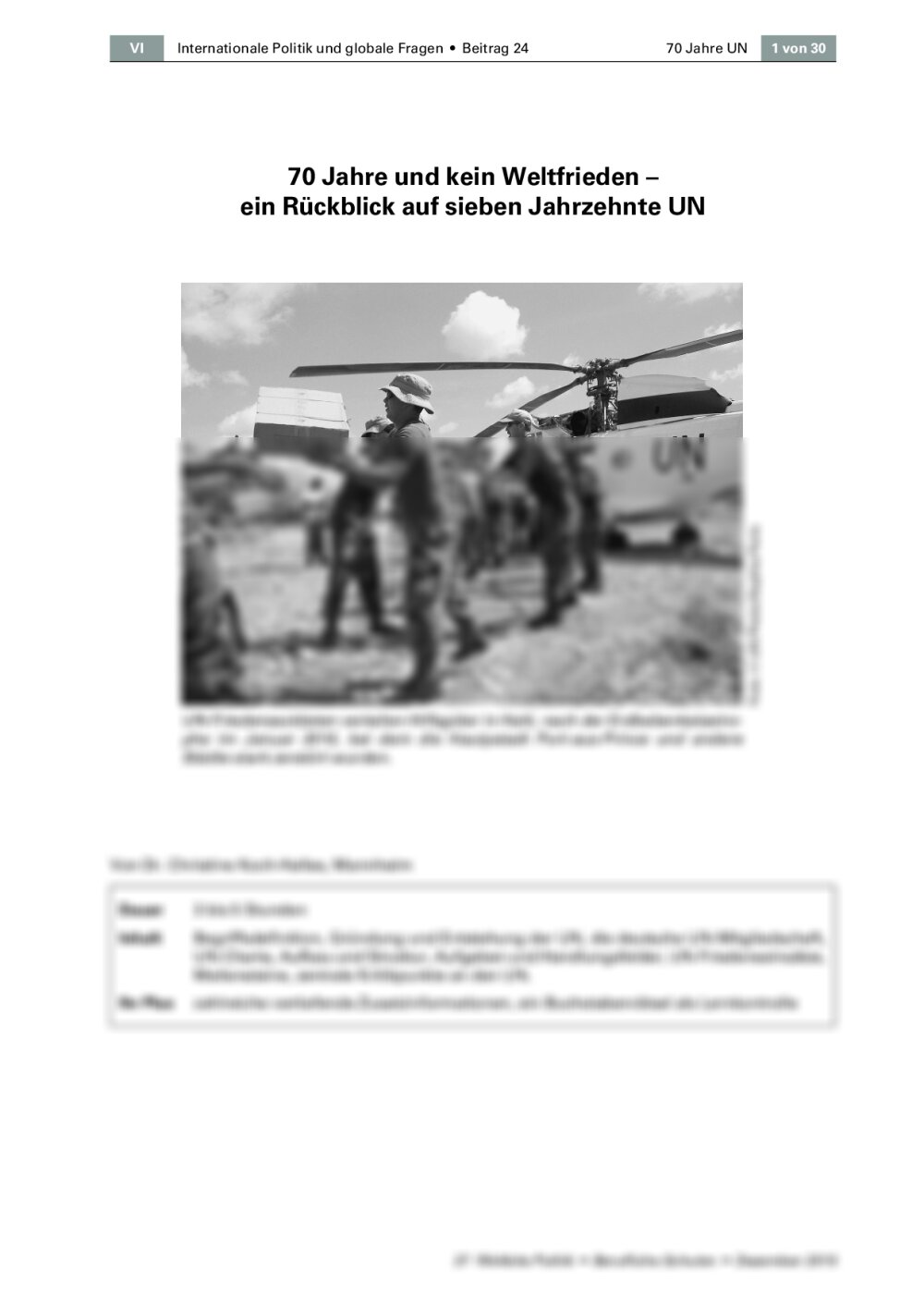 Ein Rückblick auf sieben Jahrzehnte UN - Seite 1