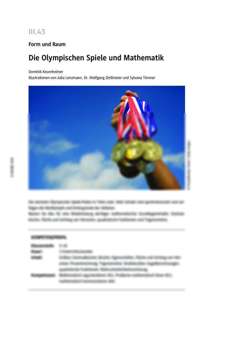 Die Olympischen Spiele und Mathematik - Seite 1